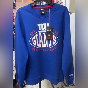 BOSS X NFL Sport NY Giants Crewneck Sweatshirt Comfort Stretch Blue Size M NWT!